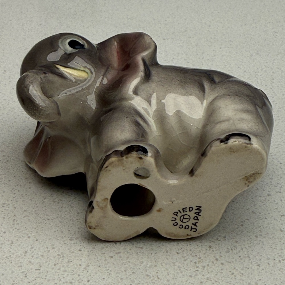 Vintage Elephant Figurine Occupied Japan 1940s 1950s Hand-painted - Picture 7 of 12